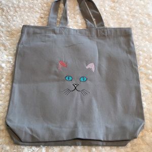 🆕 Kitten Embroidered Tote Bag